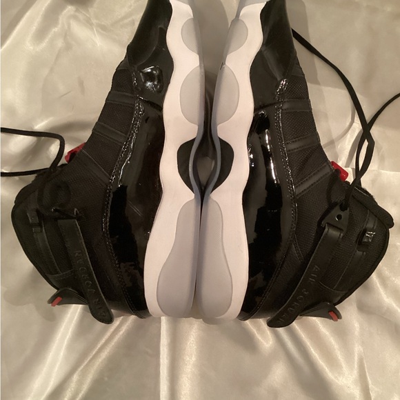 Air Jordan Black and Red High-Top Athletic Shoes